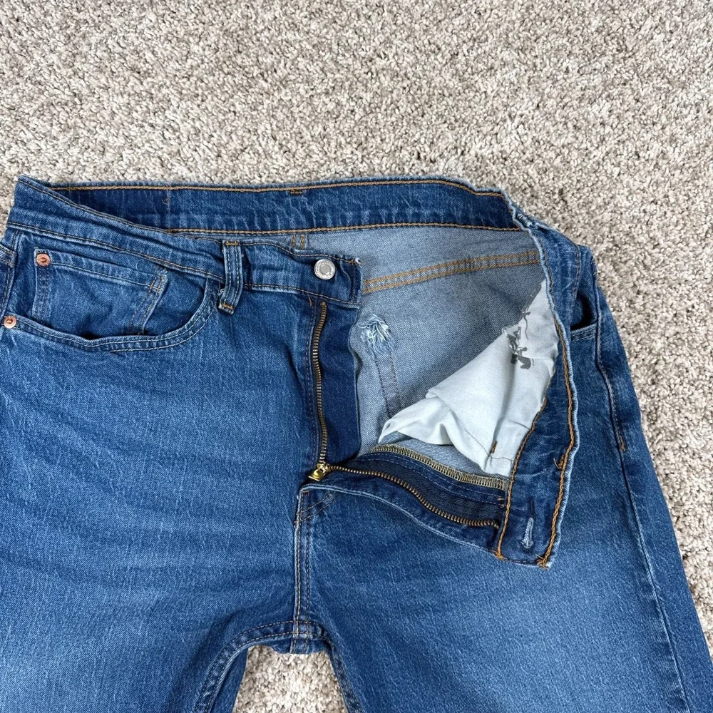 Levis 505 Jeans‎ Mens 34x32 Regular Straight Fit Blue Denim Classic 5 Pocket
